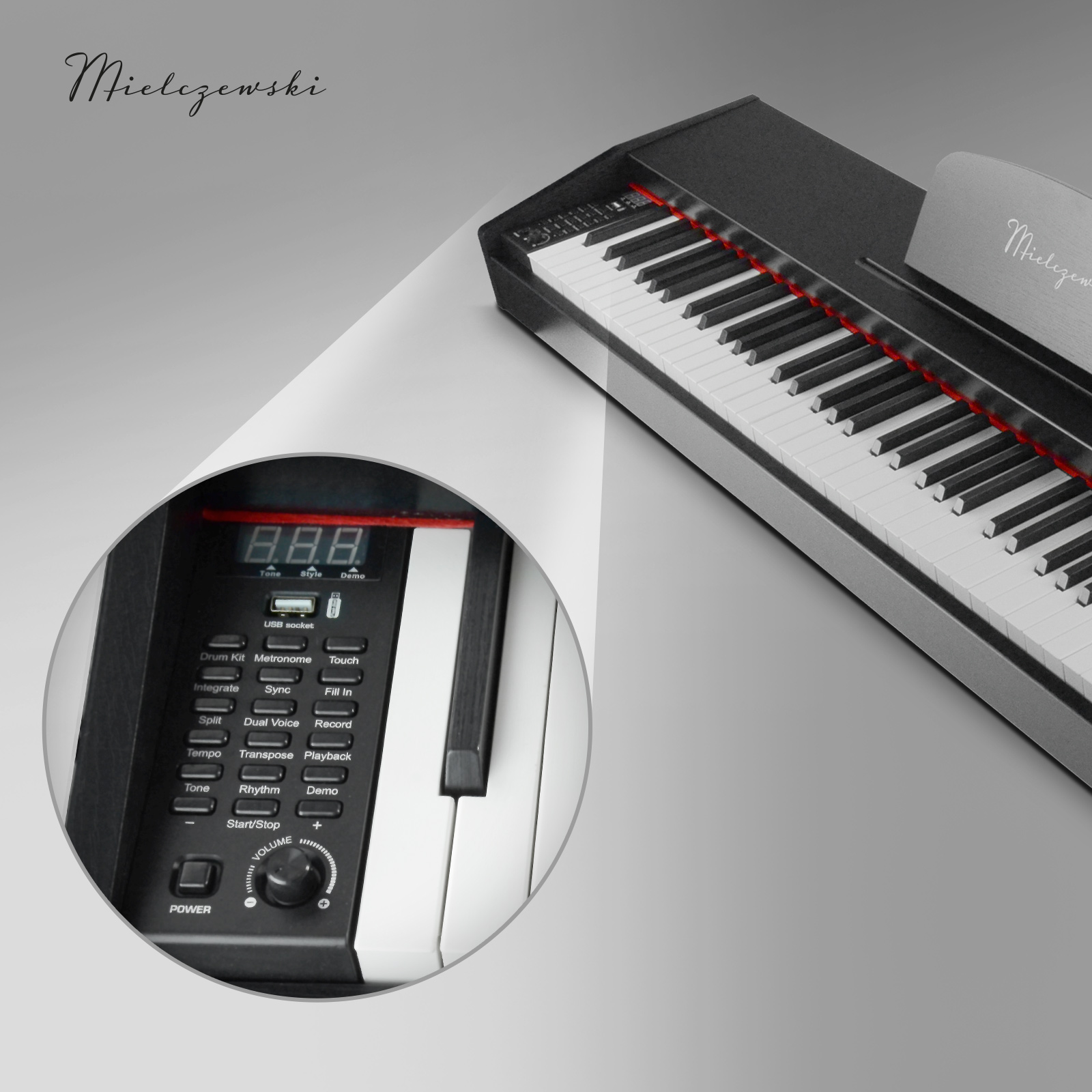 Pianino cyfrowe Aria I czarne Mielczewski