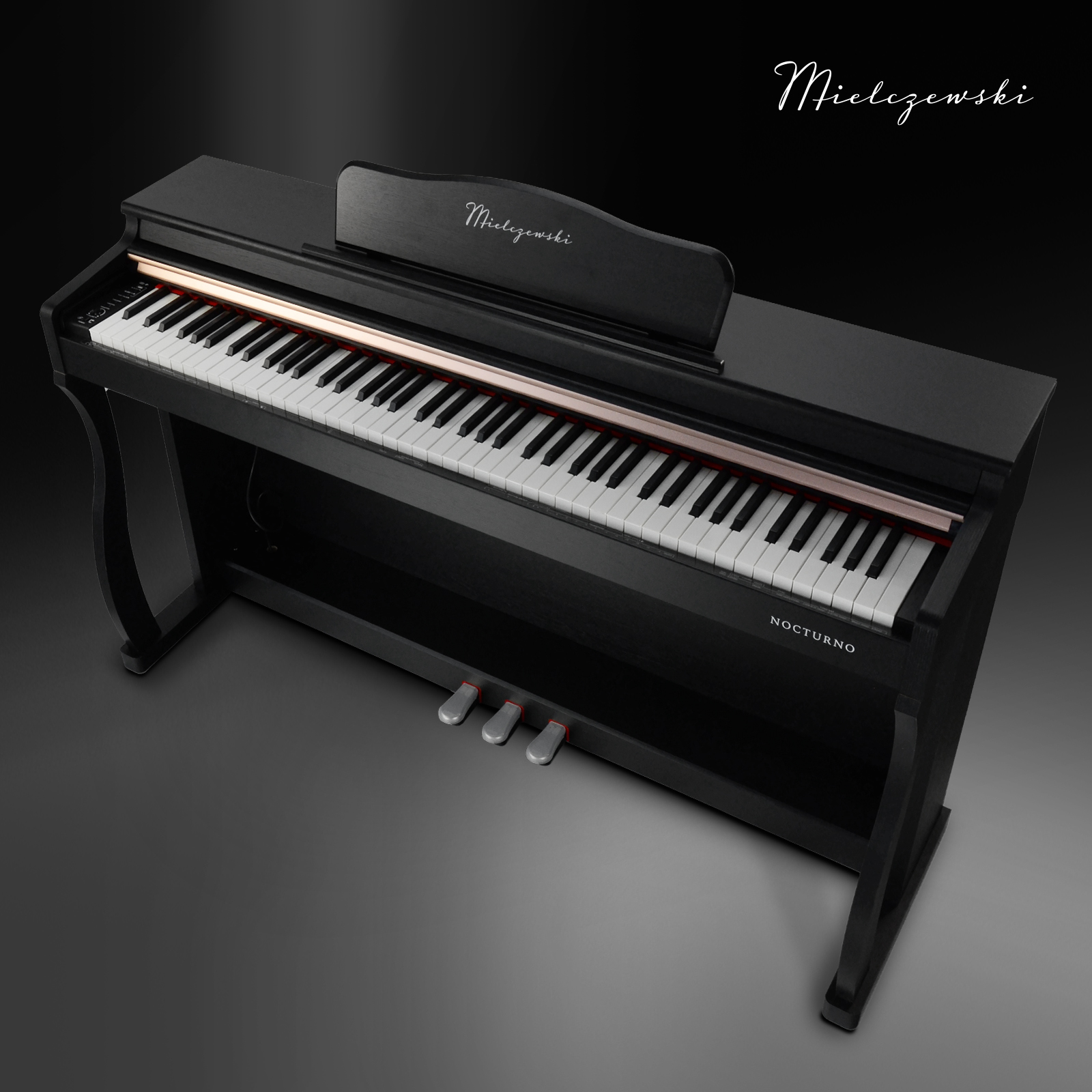Pianino cyfrowe Nocturno – czarne wykończenie i klasyczna forma z klapą
