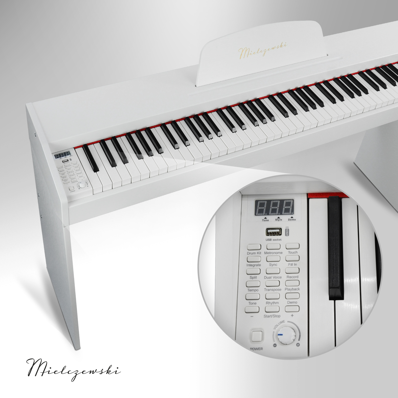 Pianino cyfrowe ARIA II białe - zdjęcie 12