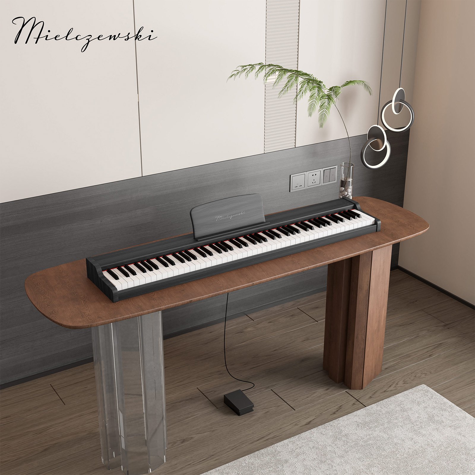 Pianino cyfrowe CANZONA czarne – kompaktowa obudowa i eleganckie wykończenie