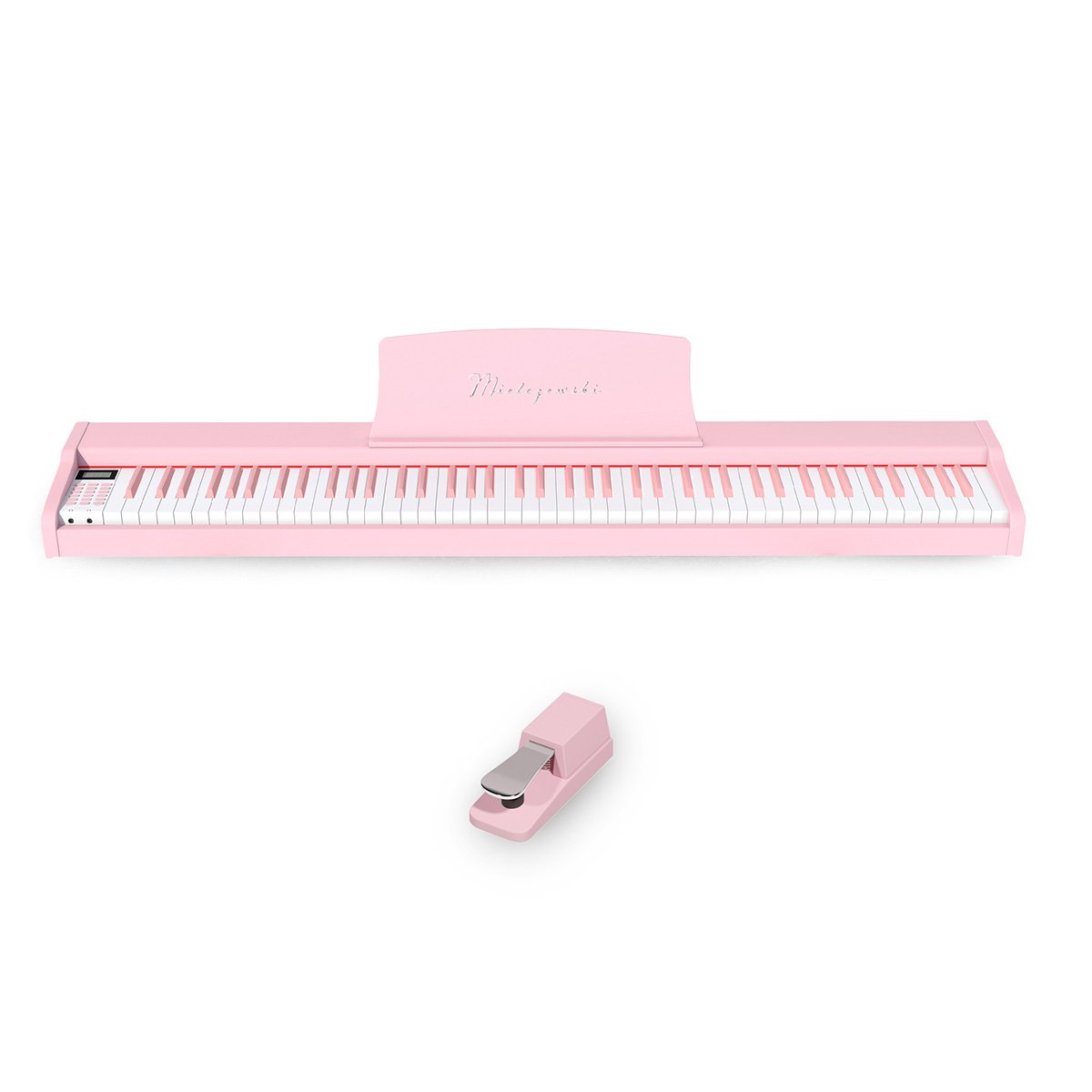 Pianino cyfrowe TIENTO różowe Mielczewski – widok główny instrumentu
