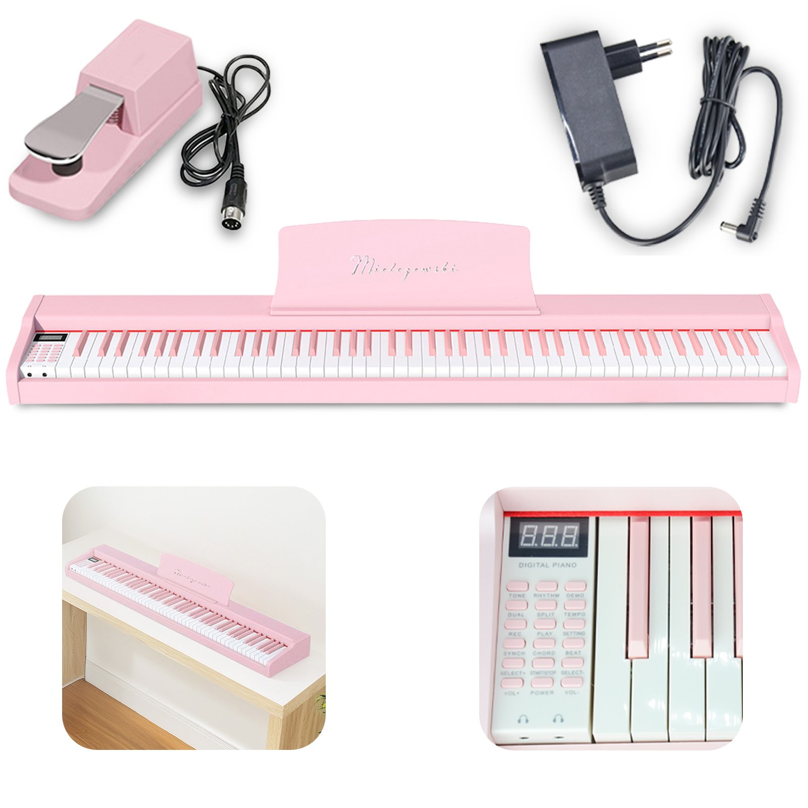 Panel sterowania pianina TIENTO – wyświetlacz LED i przyciski funkcyjne