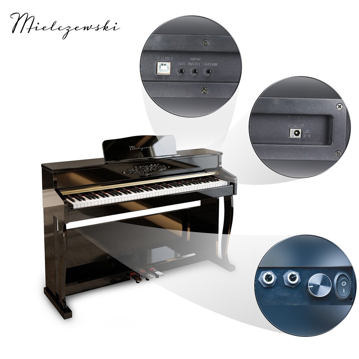 Pianino cyfrowe RHAPSODY – czarny połysk