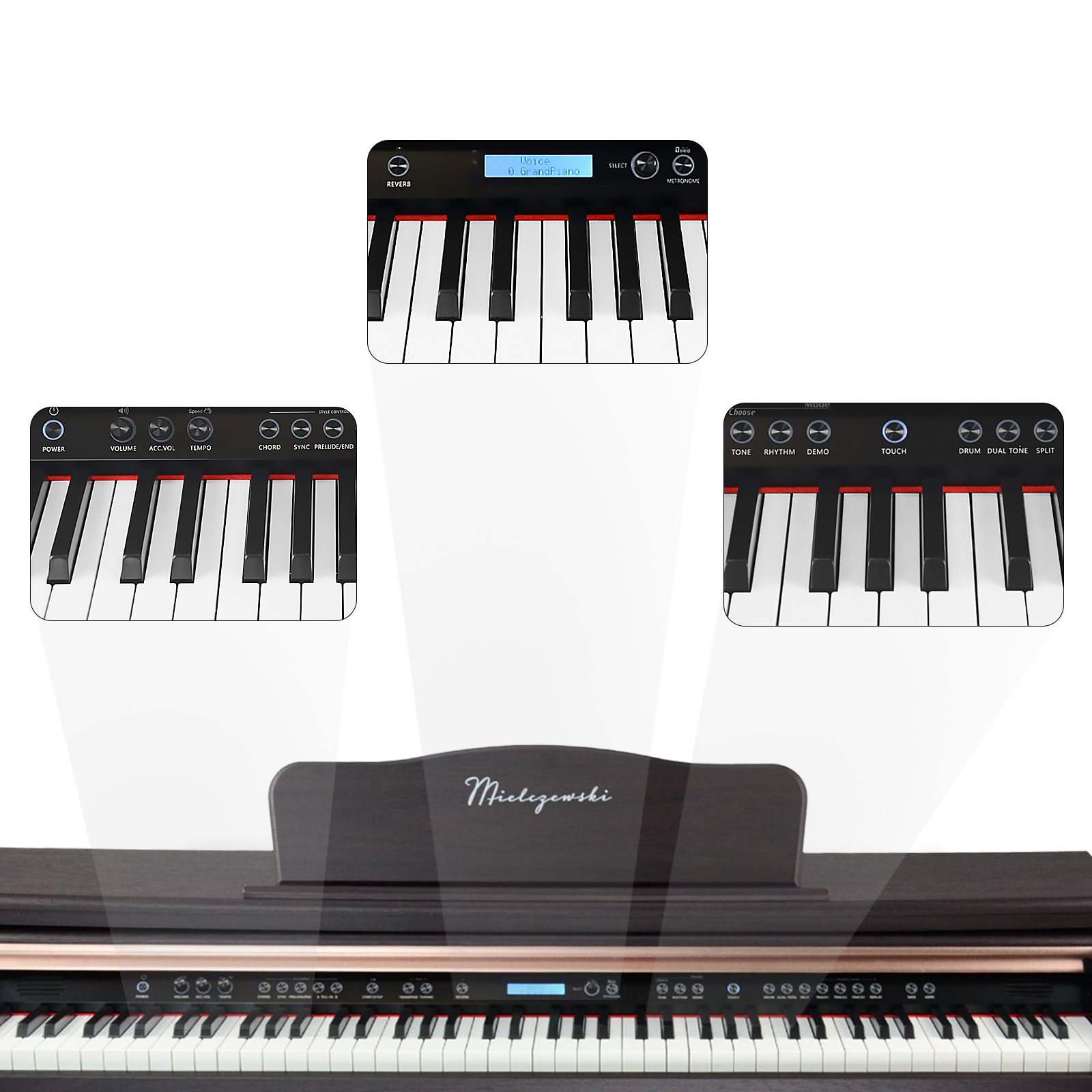 Pianino cyfrowe Caprice brązowe - zdjęcie 8